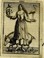 An illustration from Tafereel van overdeftige zinnebeelden, gemaelt naer de deuchden, ondeuchden, gemoetsdriften der menschen, straffen Godts, en zegeningen (1722)