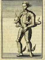 An illustration from Tafereel van overdeftige zinnebeelden, gemaelt naer de deuchden, ondeuchden, gemoetsdriften der menschen, straffen Godts, en zegeningen (1722)