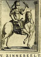 An illustration from Tafereel van overdeftige zinnebeelden, gemaelt naer de deuchden, ondeuchden, gemoetsdriften der menschen, straffen Godts, en zegeningen (1722)