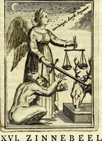 An illustration from Tafereel van overdeftige zinnebeelden, gemaelt naer de deuchden, ondeuchden, gemoetsdriften der menschen, straffen Godts, en zegeningen (1722)