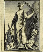 An illustration from Tafereel van overdeftige zinnebeelden, gemaelt naer de deuchden, ondeuchden, gemoetsdriften der menschen, straffen Godts, en zegeningen (1722)