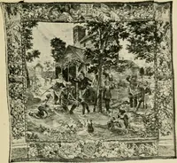 An illustration from Tapestries and carpets from the palace of the Pardo [sic], woven at the royal manufactory of Madrid, loaned by His Majesty the King of Spain for exhibition by the Hispanic Society of America (1917)
