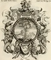 An illustration from Tapisseries du roy, ou sont representez les quatre elemens et les quatre saisons : avec les devises qvi les accompagnent et leur explication = Königliche französische Tapezereyen, oder überaus schöne Sinn-Bilder, in welchen die vier Element, samt den vier Jahr-Zeiten, neben den Dencksprüchen und ihren Ausslegungen, vorgestellet werden (1690)