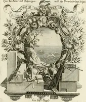 An illustration from Tapisseries du roy, ou sont representez les quatre elemens et les quatre saisons : avec les devises qvi les accompagnent et leur explication = Königliche französische Tapezereyen, oder überaus schöne Sinn-Bilder, in welchen die vier Element, samt den vier Jahr-Zeiten, neben den Dencksprüchen und ihren Ausslegungen, vorgestellet werden (1690)