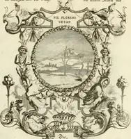 An illustration from Tapisseries du roy, ou sont representez les quatre elemens et les quatre saisons : avec les devises qvi les accompagnent et leur explication = Königliche französische Tapezereyen, oder überaus schöne Sinn-Bilder, in welchen die vier Element, samt den vier Jahr-Zeiten, neben den Dencksprüchen und ihren Ausslegungen, vorgestellet werden (1690)