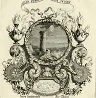 An illustration from Tapisseries du roy, ou sont representez les quatre elemens et les quatre saisons : avec les devises qvi les accompagnent et leur explication = Königliche französische Tapezereyen, oder überaus schöne Sinn-Bilder, in welchen die vier Element, samt den vier Jahr-Zeiten, neben den Dencksprüchen und ihren Ausslegungen, vorgestellet werden (1690)