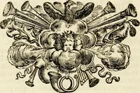 An illustration from Tapisseries du roy, ou sont representez les quatre elemens et les quatre saisons : avec les devises qvi les accompagnent et leur explication = Königliche französische Tapezereyen, oder überaus schöne Sinn-Bilder, in welchen die vier Element, samt den vier Jahr-Zeiten, neben den Dencksprüchen und ihren Ausslegungen, vorgestellet werden (1690)