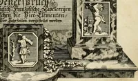 An illustration from Tapisseries du roy, ou sont representez les quatre elemens et les quatre saisons : avec les devises qvi les accompagnent et leur explication = Königliche französische Tapezereyen, oder überaus schöne Sinn-Bilder, in welchen die vier Element, samt den vier Jahr-Zeiten, neben den Dencksprüchen und ihren Ausslegungen, vorgestellet werden (1690)