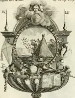 An illustration from Tapisseries du roy, ou sont representez les quatre elemens et les quatre saisons : avec les devises qvi les accompagnent et leur explication = Königliche französische Tapezereyen, oder überaus schöne Sinn-Bilder, in welchen die vier Element, samt den vier Jahr-Zeiten, neben den Dencksprüchen und ihren Ausslegungen, vorgestellet werden (1690)
