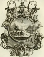 An illustration from Tapisseries du roy, ou sont representez les quatre elemens et les quatre saisons : avec les devises qvi les accompagnent et leur explication = Königliche französische Tapezereyen, oder überaus schöne Sinn-Bilder, in welchen die vier Element, samt den vier Jahr-Zeiten, neben den Dencksprüchen und ihren Ausslegungen, vorgestellet werden (1690)