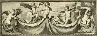 An illustration from Tapisseries du roy, ou sont representez les quatre elemens et les quatre saisons : avec les devises qvi les accompagnent et leur explication = Königliche französische Tapezereyen, oder überaus schöne Sinn-Bilder, in welchen die vier Element, samt den vier Jahr-Zeiten, neben den Dencksprüchen und ihren Ausslegungen, vorgestellet werden (1690)