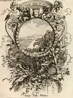 An illustration from Tapisseries du roy, ou sont representez les quatre elemens et les quatre saisons : avec les devises qvi les accompagnent et leur explication = Königliche französische Tapezereyen, oder überaus schöne Sinn-Bilder, in welchen die vier Element, samt den vier Jahr-Zeiten, neben den Dencksprüchen und ihren Ausslegungen, vorgestellet werden (1690)