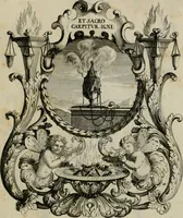 An illustration from Tapisseries du Roy, ou sont representez les quatre elemens et les quatre saisons : avec les devises qui les accompagnent et leur explication. Königliche französische Tapezereyen ... (1687)