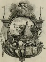 An illustration from Tapisseries du Roy, ou sont representez les quatre elemens et les quatre saisons : avec les devises qui les accompagnent et leur explication. Königliche französische Tapezereyen ... (1687)
