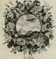 Picture 49 of 74 from Tapisseries du Roy, ou sont representez les quatre elemens et les quatre saisons ; avec les devises qui les accompagnent et leur explication = Königliche französische Tapezereyen, oder überaus schöne Sinn-Bilder, in welchen die vier Element, samt den vier Jahr-Zeiten, neben den Dencksprüchen und ihren Ausslegungen, vorgestellet werden. Aus den Original-Kupffern nachgezeichnet, und den Kunstliebenden zu Nutzen und Ergötzen an den Tag gegeben und verlegt (1690), leaf 100