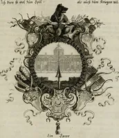 Picture 51 of 74 from Tapisseries du Roy, ou sont representez les quatre elemens et les quatre saisons ; avec les devises qui les accompagnent et leur explication = Königliche französische Tapezereyen, oder überaus schöne Sinn-Bilder, in welchen die vier Element, samt den vier Jahr-Zeiten, neben den Dencksprüchen und ihren Ausslegungen, vorgestellet werden. Aus den Original-Kupffern nachgezeichnet, und den Kunstliebenden zu Nutzen und Ergötzen an den Tag gegeben und verlegt (1690), leaf 104