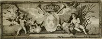 Picture 6 of 74 from Tapisseries du Roy, ou sont representez les quatre elemens et les quatre saisons ; avec les devises qui les accompagnent et leur explication = Königliche französische Tapezereyen, oder überaus schöne Sinn-Bilder, in welchen die vier Element, samt den vier Jahr-Zeiten, neben den Dencksprüchen und ihren Ausslegungen, vorgestellet werden. Aus den Original-Kupffern nachgezeichnet, und den Kunstliebenden zu Nutzen und Ergötzen an den Tag gegeben und verlegt (1690), leaf 14