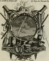 Picture 15 of 74 from Tapisseries du Roy, ou sont representez les quatre elemens et les quatre saisons ; avec les devises qui les accompagnent et leur explication = Königliche französische Tapezereyen, oder überaus schöne Sinn-Bilder, in welchen die vier Element, samt den vier Jahr-Zeiten, neben den Dencksprüchen und ihren Ausslegungen, vorgestellet werden. Aus den Original-Kupffern nachgezeichnet, und den Kunstliebenden zu Nutzen und Ergötzen an den Tag gegeben und verlegt (1690), leaf 30