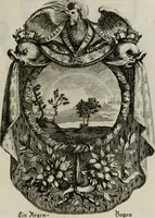 Picture 21 of 74 from Tapisseries du Roy, ou sont representez les quatre elemens et les quatre saisons ; avec les devises qui les accompagnent et leur explication = Königliche französische Tapezereyen, oder überaus schöne Sinn-Bilder, in welchen die vier Element, samt den vier Jahr-Zeiten, neben den Dencksprüchen und ihren Ausslegungen, vorgestellet werden. Aus den Original-Kupffern nachgezeichnet, und den Kunstliebenden zu Nutzen und Ergötzen an den Tag gegeben und verlegt (1690), leaf 44