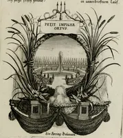 Picture 30 of 74 from Tapisseries du Roy, ou sont representez les quatre elemens et les quatre saisons ; avec les devises qui les accompagnent et leur explication = Königliche französische Tapezereyen, oder überaus schöne Sinn-Bilder, in welchen die vier Element, samt den vier Jahr-Zeiten, neben den Dencksprüchen und ihren Ausslegungen, vorgestellet werden. Aus den Original-Kupffern nachgezeichnet, und den Kunstliebenden zu Nutzen und Ergötzen an den Tag gegeben und verlegt (1690), leaf 60