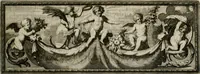 Picture 40 of 74 from Tapisseries du Roy, ou sont representez les quatre elemens et les quatre saisons ; avec les devises qui les accompagnent et leur explication = Königliche französische Tapezereyen, oder überaus schöne Sinn-Bilder, in welchen die vier Element, samt den vier Jahr-Zeiten, neben den Dencksprüchen und ihren Ausslegungen, vorgestellet werden. Aus den Original-Kupffern nachgezeichnet, und den Kunstliebenden zu Nutzen und Ergötzen an den Tag gegeben und verlegt (1690), leaf 84