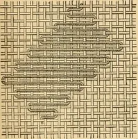 An illustration from Technology of textile design. Being a practical treatise on the construction and application of weaves for all textile fabrics, with minute reference to the latest inventions for weaving. Containing also an appendix showing the analysis and giving the calculations necessary for the manufacture of the various textile fabrics (1889)