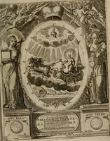 An illustration from Templvm gratiarvm, serenissimi ... : principis ac domini D. Leopoldi, archidvcis Avstriae et comitis Tyrolis &c fvndatoris mvnificentissimi : augustissimi ... caesaris Ferdinandi II., Germani fratris, piis manibvs ... a memoria archidvcalis collegii Passaviensis Societatis Iesv, ipso inferiarum, ac post D. Leopoldi die cum iusta in oratorio pie persolveret ac moestissime parentaret, A.D. MDCXXXII : Summa observantia dicatum dedicatumque (1633)