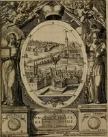 An illustration from Templvm gratiarvm, serenissimi ... : principis ac domini D. Leopoldi, archidvcis Avstriae et comitis Tyrolis &c fvndatoris mvnificentissimi : augustissimi ... caesaris Ferdinandi II., Germani fratris, piis manibvs ... a memoria archidvcalis collegii Passaviensis Societatis Iesv, ipso inferiarum, ac post D. Leopoldi die cum iusta in oratorio pie persolveret ac moestissime parentaret, A.D. MDCXXXII : Summa observantia dicatum dedicatumque (1633)