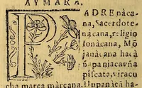 An illustration from Tercero cathecismo y exposicion de la doctrina christiana, por sermones. : Para que los curas y otros ministros prediquen y enseñen a los yndios y a las demas personas. Conforme a lo que en el sancto Concilio Prouincial de Lima se proueyo. (1585)