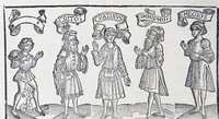 An illustration from Terenti[us] : cũ directorio vocabulorũ, sententiarũ, artis comice : glosa ĩterlineali : comẽtarijs Donato, Gvidone, Ascensio