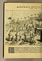 Picture 5 of 8 from Tertia pars Indiae Orientalis: qua continentur I. Secunda pars nauigationum à Ioanne Hugone Lintschotano Hollando in Orientem susceptarum; & maximè situs illarum regionum, & in his insularum, fluminum, riparum, portuum, &c. tum in transitu, tum ipsa India sitorum: vbi iuxta etiam vniuersa, quae autor illic, & postea in reditu versus Hollandiam vidit & notauit, diligenter designantur. : II. Nauigatio Hollandorum in insulas Orientales, Iavan & Sumatram: vbi pariter de moribus, vita, & religione incolarum quaedam haud iniucunda traduntur. III. Tres nauigationes Hollandorum in modò dictam Indiam per septentrionalem seu glacialem oceanum, vbi mira quaedam & stupenda denarrantur. (1601), leaf 262