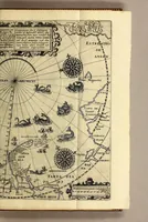 An illustration from Tertia pars Indiae Orientalis: qua continentur I. Secunda pars nauigationum à Ioanne Hugone Lintschotano Hollando in Orientem susceptarum; & maximè situs illarum regionum, & in his insularum, fluminum, riparum, portuum, &c. tum in transitu, tum ipsa India sitorum: vbi iuxta etiam vniuersa, quae autor illic, & postea in reditu versus Hollandiam vidit & notauit, diligenter designantur. : II. Nauigatio Hollandorum in insulas Orientales, Iauan & Sumatram: vbi pariter de morbius, vita, & religione incolarum quaedam haud iniucunda traduntur. III. Tres nauigationes Hollandorum in modò dictam Indiam per septentrionalem seu glacialem oceanum, vbi mira quaedam & stupenda denarrantur. (1601)