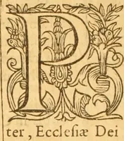 An illustration from Testamentvm Novvm : sive nouum foedus Iesu Christi, D.N. Cuius Graeco contextui respondent interpretationes duae: vna, vetus altera, Theodori Bezae, nunc quartò diligenter ab eo recognita. Eiusdem annotationes, quas itidem hac quarta edit. accuratè recognouit, & accessione non parua locupletauit: Vt docebunt asterisci margini appositi, necnon eius ad lectorem epistolium. Haec quarta editio, propter accessiones non paucas, duos indices nouos habet: quorum prior priori parti, posterior posteriori subiunctus est. Seorsvm edetvr recensio earundem in diuersis Noui Testamenti locis vocum (vulgò concordantiae Novi Testamenti) cui etiam operam multum lectori profuturam idem Theodorus Beza & quidam alij impenderunt (1588)
