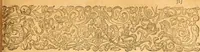An illustration from Testamentvm Novvm : sive nouum foedus Iesu Christi, D.N. Cuius Graeco contextui respondent interpretationes duae: vna, vetus altera, Theodori Bezae, nunc quartò diligenter ab eo recognita. Eiusdem annotationes, quas itidem hac quarta edit. accuratè recognouit, & accessione non parua locupletauit: Vt docebunt asterisci margini appositi, necnon eius ad lectorem epistolium. Haec quarta editio, propter accessiones non paucas, duos indices nouos habet: quorum prior priori parti, posterior posteriori subiunctus est. Seorsvm edetvr recensio earundem in diuersis Noui Testamenti locis vocum (vulgò concordantiae Novi Testamenti) cui etiam operam multum lectori profuturam idem Theodorus Beza & quidam alij impenderunt (1588)