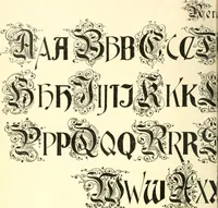 An illustration from A textbook on lettering and sign painting (1902)