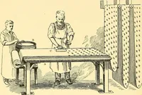 An illustration from The textile industries : a practical guide to fibres, yarns & fabrics in every branch of textile manufacture, including preparation of fibres, spinning, doubling, designing, weaving, bleaching, printing, dyeing and finishing (1910)