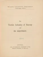 An illustration from The textile industry of Saxony and its importance : appendix: list of exhibitors interested in the textile industry of Saxony (1893)