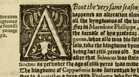 An illustration from Thabridgemente of the histories of Trogus Pompeius (1570)