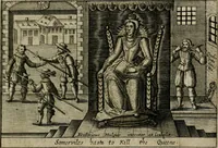 An illustration from A thankfvll remembrance of Gods mercie : in a historicall collection of the great and mercifull deliuerances of the church and state of England, since the Gospell beganne here to flourish, from the beginning of Queene Elizabeth (1630)