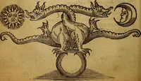 An illustration from Theatrum chemicum britannicum : containing severall poeticall pieces of our famous English philosophers, who have written the hermetique mysteries in their owne ancient language (1652)