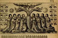 An illustration from Theatrum chemicum britannicum : containing severall poeticall pieces of our famous English philosophers, who have written the hermetique mysteries in their owne ancient language (1652)