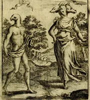 An illustration from Theatrum ethnico idololatrieum politico historicum, ethnicorum idololatrias, simulacra, templa, sacrificia & deos, illorum origines, ritus & caeremonias, quae in perficiendis sacris, fuerunt observata, quidque illis indicare voluerint, representans (1699)