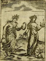 An illustration from Theatrum ethnico idololatrieum politico historicum, ethnicorum idololatrias, simulacra, templa, sacrificia & deos, illorum origines, ritus & caeremonias, quae in perficiendis sacris, fuerunt observata, quidque illis indicare voluerint, representans (1699)