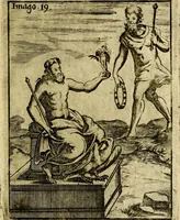 An illustration from Theatrum ethnico idololatrieum politico historicum, ethnicorum idololatrias, simulacra, templa, sacrificia & deos, illorum origines, ritus & caeremonias, quae in perficiendis sacris, fuerunt observata, quidque illis indicare voluerint, representans (1699)