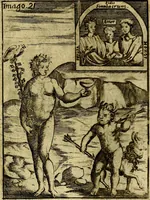 An illustration from Theatrum ethnico idololatrieum politico historicum, ethnicorum idololatrias, simulacra, templa, sacrificia & deos, illorum origines, ritus & caeremonias, quae in perficiendis sacris, fuerunt observata, quidque illis indicare voluerint, representans (1699)