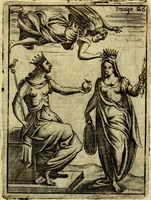 An illustration from Theatrum ethnico idololatrieum politico historicum, ethnicorum idololatrias, simulacra, templa, sacrificia & deos, illorum origines, ritus & caeremonias, quae in perficiendis sacris, fuerunt observata, quidque illis indicare voluerint, representans (1699)