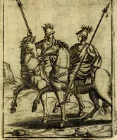 An illustration from Theatrum ethnico idololatrieum politico historicum, ethnicorum idololatrias, simulacra, templa, sacrificia & deos, illorum origines, ritus & caeremonias, quae in perficiendis sacris, fuerunt observata, quidque illis indicare voluerint, representans (1699)