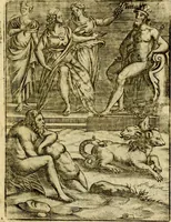 An illustration from Theatrum ethnico idololatrieum politico historicum, ethnicorum idololatrias, simulacra, templa, sacrificia & deos, illorum origines, ritus & caeremonias, quae in perficiendis sacris, fuerunt observata, quidque illis indicare voluerint, representans (1699)