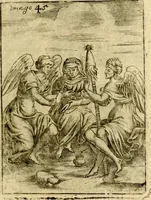 An illustration from Theatrum ethnico idololatrieum politico historicum, ethnicorum idololatrias, simulacra, templa, sacrificia & deos, illorum origines, ritus & caeremonias, quae in perficiendis sacris, fuerunt observata, quidque illis indicare voluerint, representans (1699)