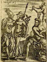 An illustration from Theatrum ethnico idololatrieum politico historicum, ethnicorum idololatrias, simulacra, templa, sacrificia & deos, illorum origines, ritus & caeremonias, quae in perficiendis sacris, fuerunt observata, quidque illis indicare voluerint, representans (1699)